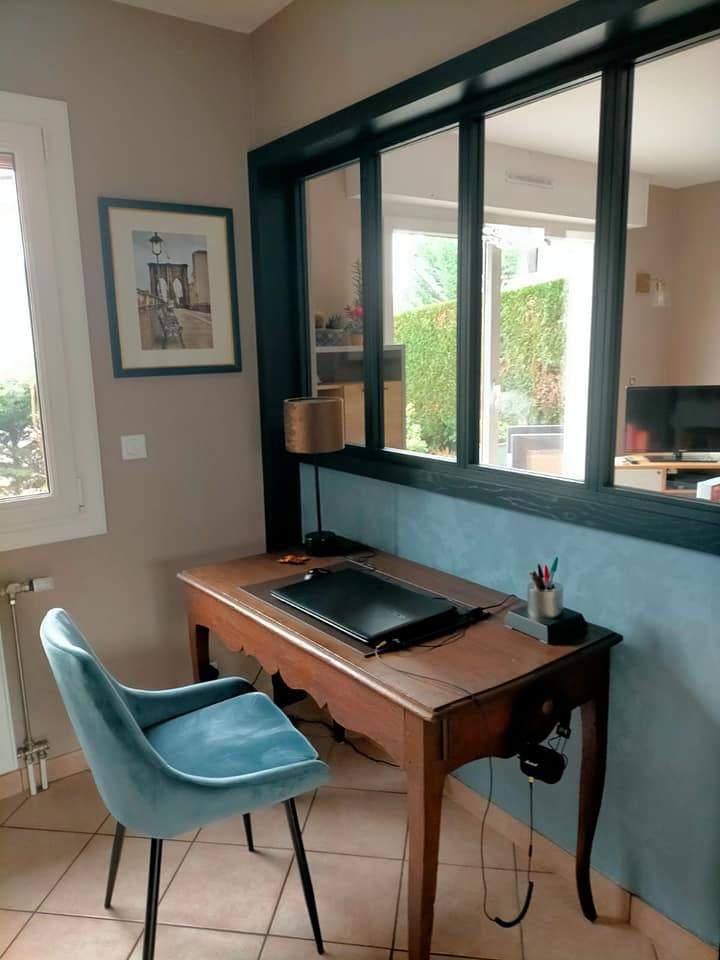 Verrière en bois pour cloison Saint Romain de Popey